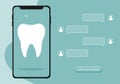 tooth icon. Dentistry vector illustration. Book an appointment with a dentist. Illustration of a tooth Royalty Free Stock Photo